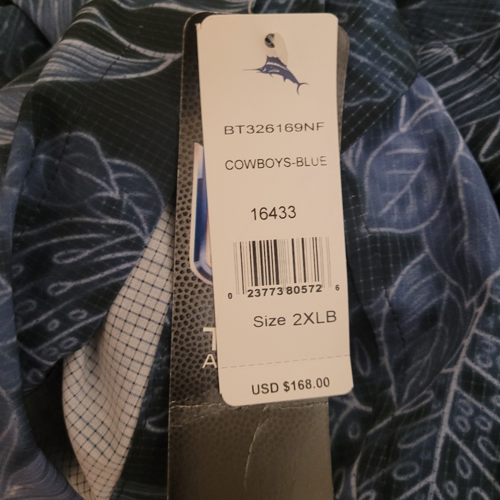 Nwt! Nfl/Tommy Bahama / Dallas Cowboys 100% Silk Hawaiian Shirt Sz 2xl - Picture 9 of 9